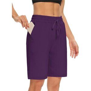 Womens Yoga Shorts Purple